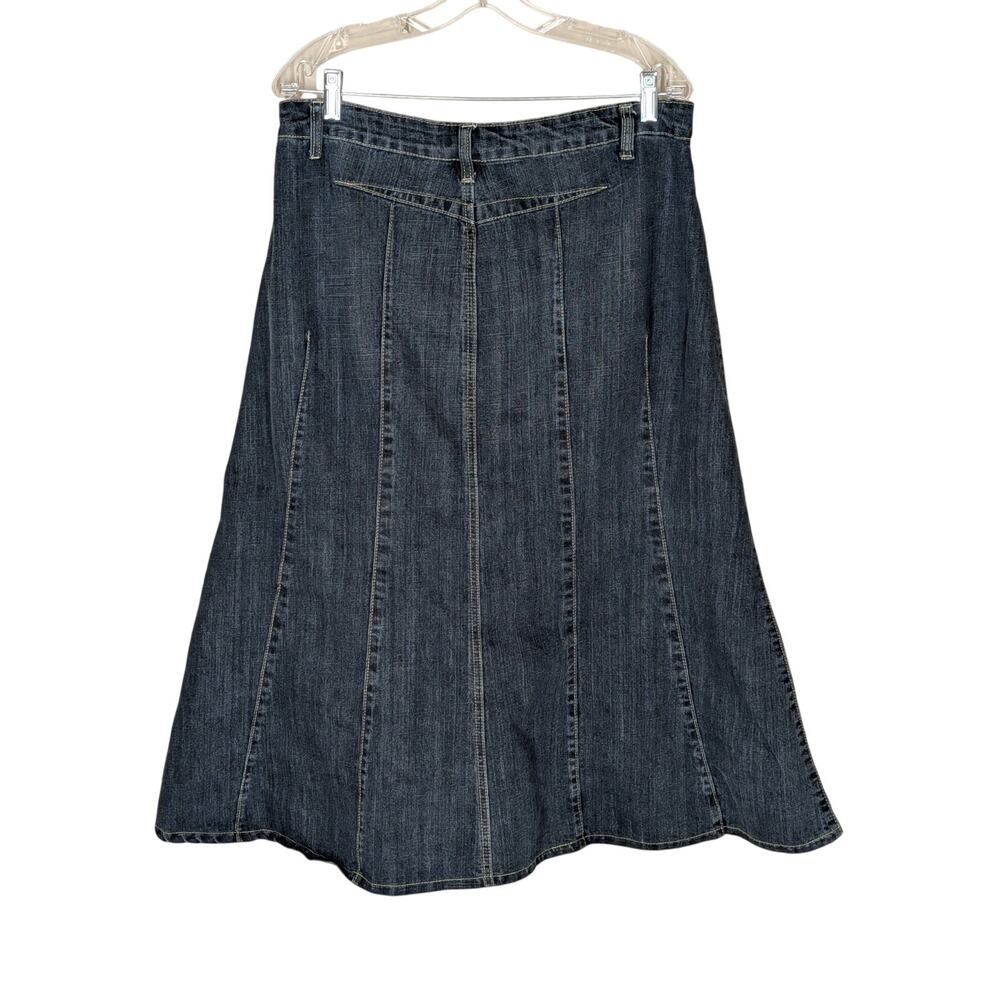 Motto Denim Skirt Size 16 33" Waist Modest Long Midi No Slit Dark Wash Pockets - Picture 2 of 6